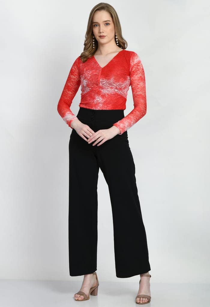 Women Trendy Luminous Lace Sheath Party Top view 4