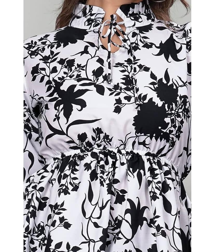 Hemang Fashion Women's Crepe A-Line Top ( White ) view 2