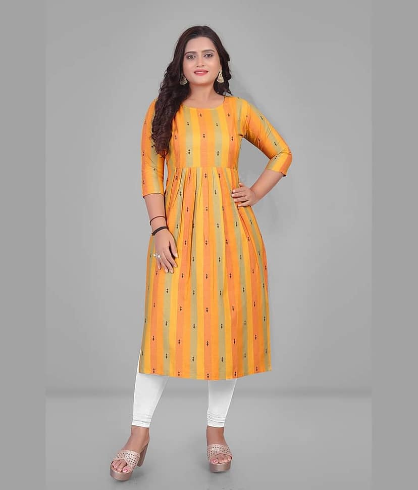 Parastri Yellow Cotton Maternity Tops
