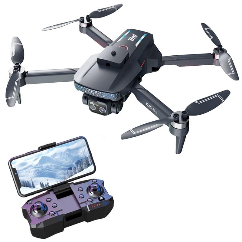 D25 8K HD Dual Camera Drone with Screen Remote | GPS Stability, Auto Gimbal Control, Obstacle Avoidance Sensors | App Control | Includes 8GB Memory Card view 8
