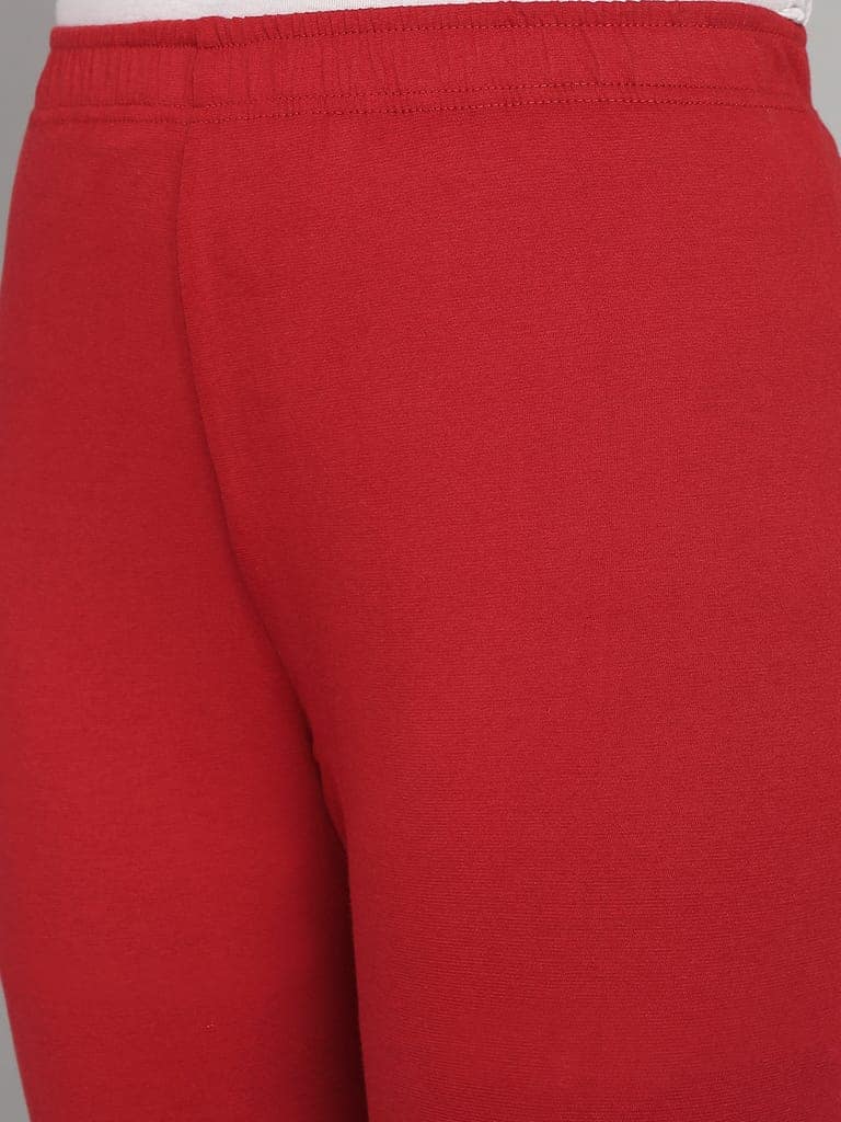 SOFT COLORS Women's Skinny Fit Ethnic Wear Churidar Leggings (Maroon) view 9