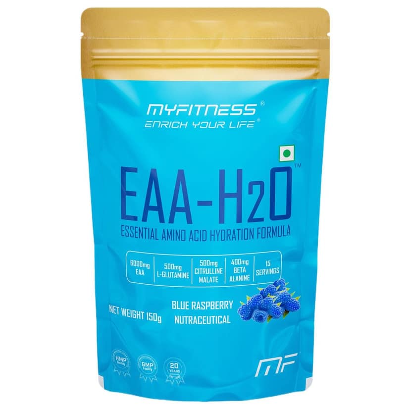 Myfitness EAA Supplement For Men & Women | EAA H2O 150g | 6000mg Essential Amino Acids | Added Glutamine | Citrulline Malate | Beta Alanine | Taurine | Electrolyte Blend |