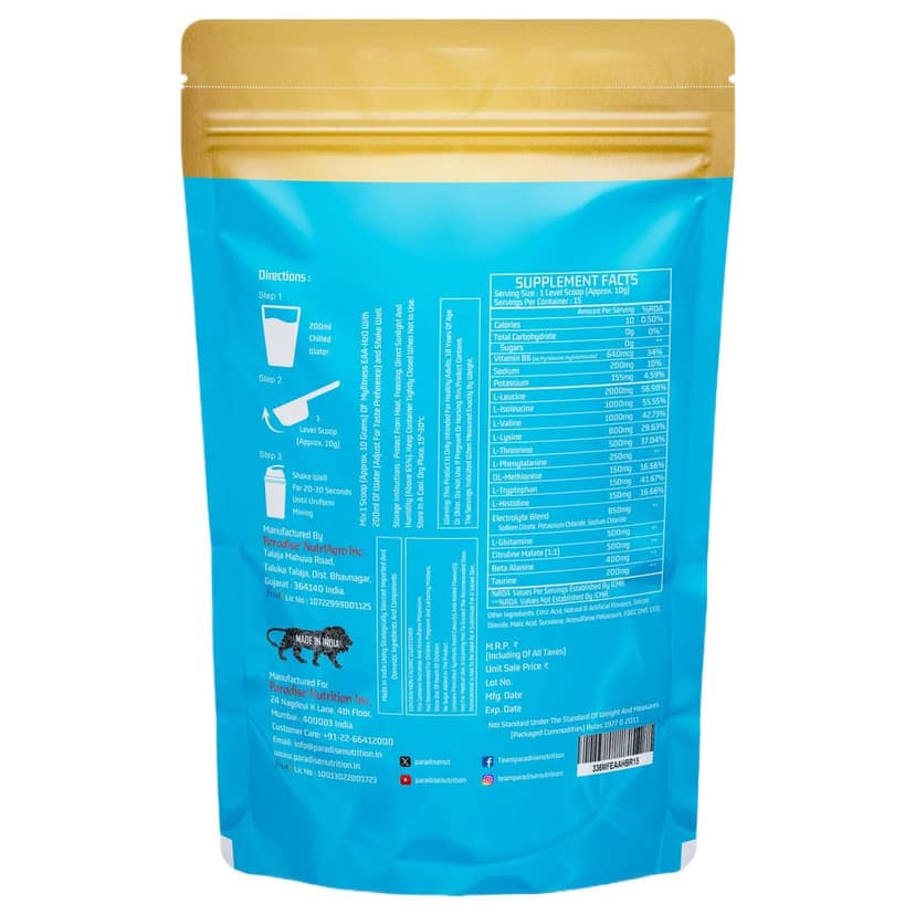 Myfitness EAA Supplement For Men & Women | EAA H2O 150g | 6000mg Essential Amino Acids | Added Glutamine | Citrulline Malate | Beta Alanine | Taurine | Electrolyte Blend | view 2
