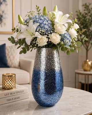 Azure Mosaic Elegance Vase