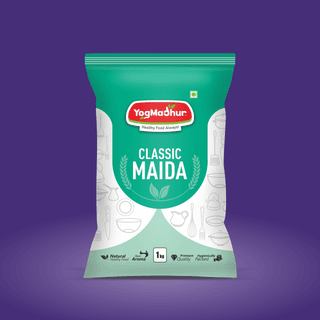 YogMashur Classic Maida | Teal and White | 1kg | Premium Quality, Hygienically Packed | Baking and Cooking