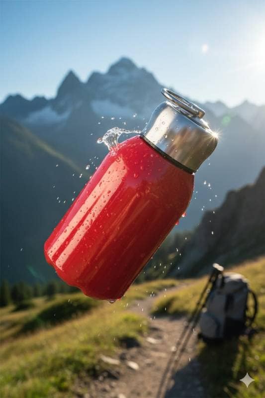 Insulated Stainless Steel Portable Water Bottle (Red, 500ml) | Leak-Proof Drinkware | Outdoor & Daily Hydration view 3