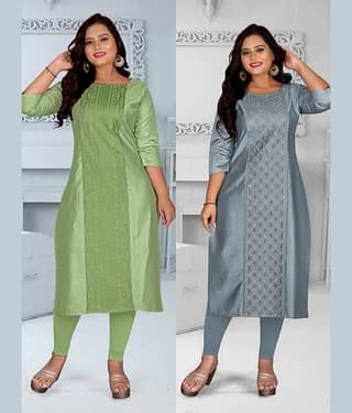 Hetsa Women Chanderi Embroidered A-line Kurti ( Multicolor )