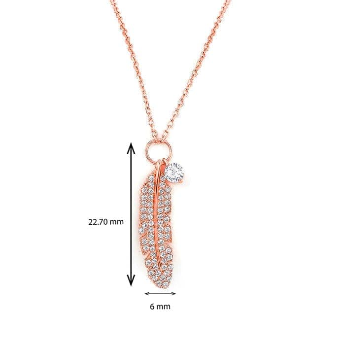 Rose Gold Quill Necklace view 5