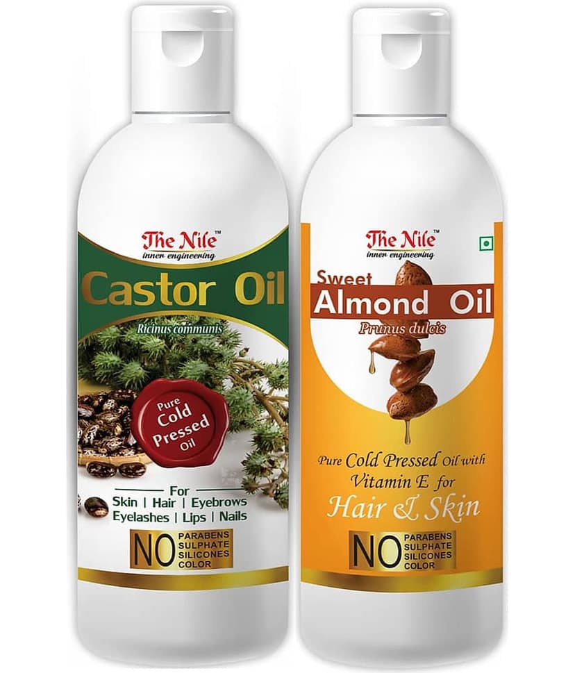 The Nile Castor Oil 150 ML + Almond Oil 200 ML Hair Oil 350 mL Pack of 2