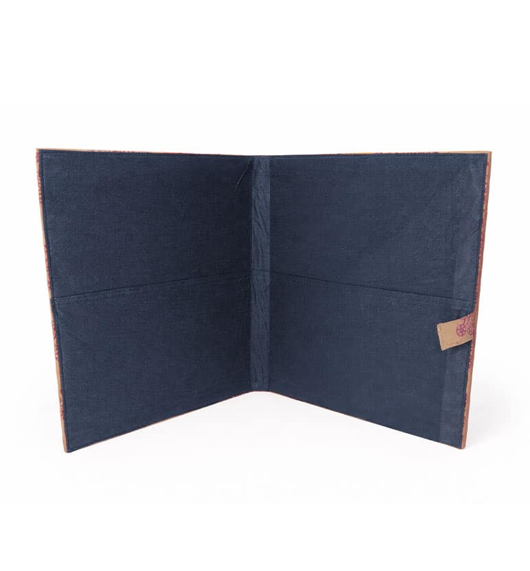 Handcrafted fabric file folder - Hand Block printed view 3