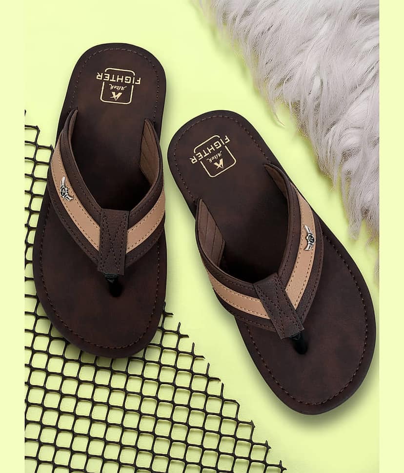 Altek Brown Men's Thong Flip Flop view 2