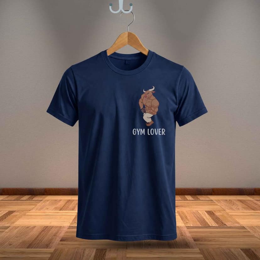 Trishoolin Gym Lover Graphic Theme T-Shirt | Design 40020MB | Cotton Regular Fit | Crew Neck / Round Neck Half Sleeve | Pack of 1