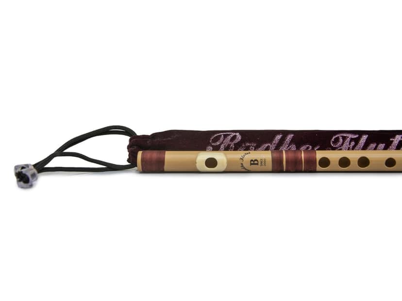 Radhe Flutes PVC Fiber B Natural Bansuri Higher Octave RIGHT Handed With VELVET COVER view 3