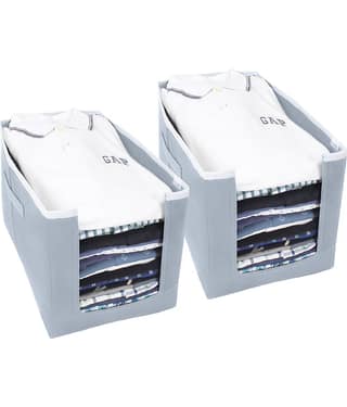PrettyKrafts Shirt Stacker Closet Organizer - Shirts and Clothing Organizer - (Set of 2) - Purple
