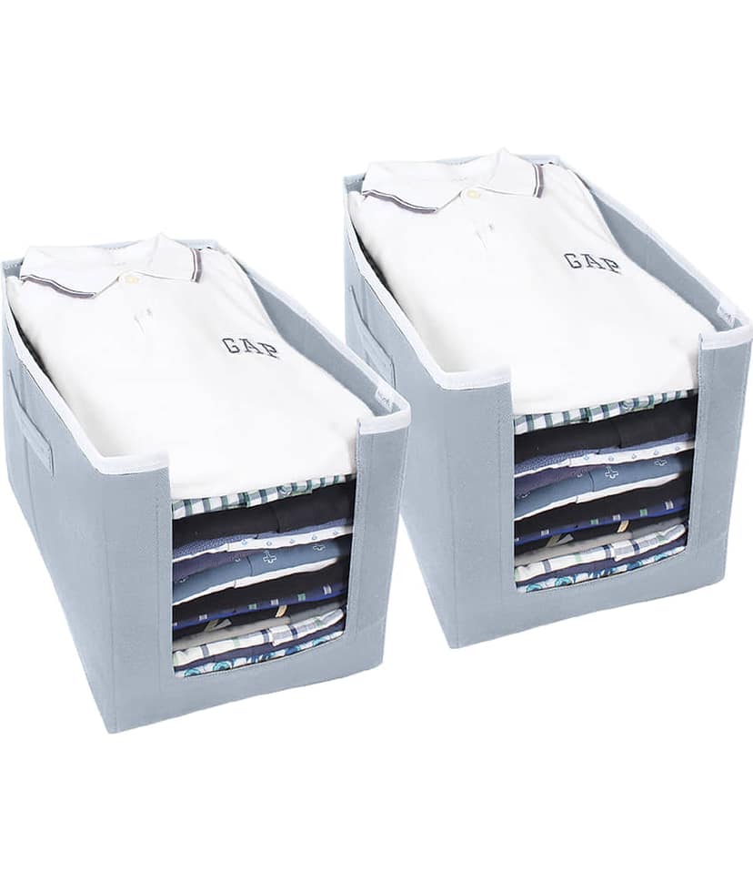 PrettyKrafts Shirt Stacker Closet Organizer - Shirts and Clothing Organizer - (Set of 2) - Purple