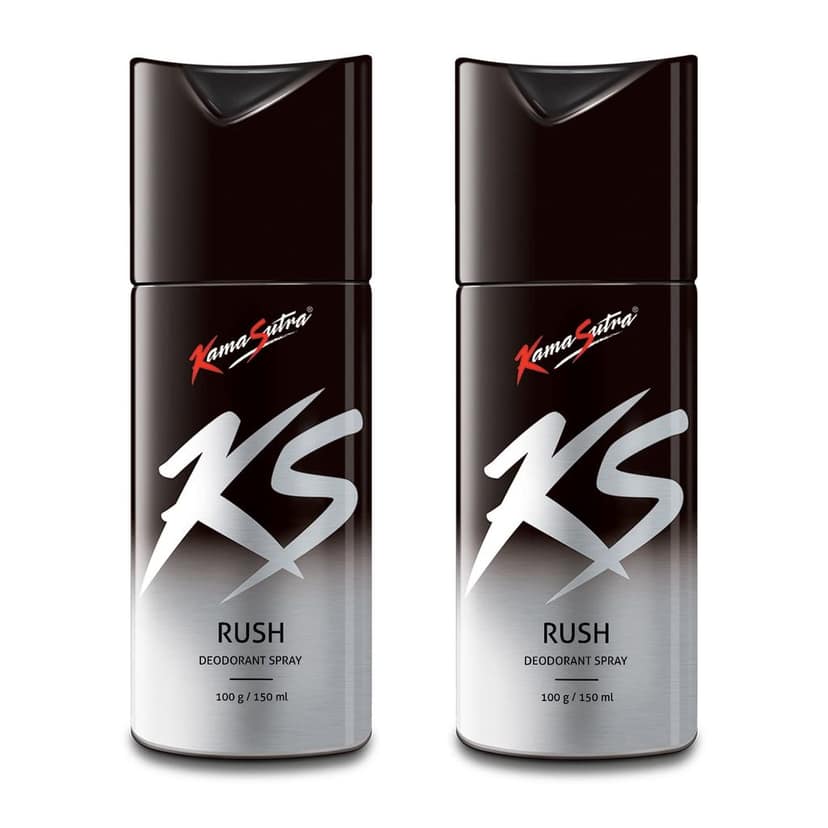 KAMA SUTRA Kamasutra Ks Rush Deodorant Body Spray For Men Pack Of 2, 300 Ml