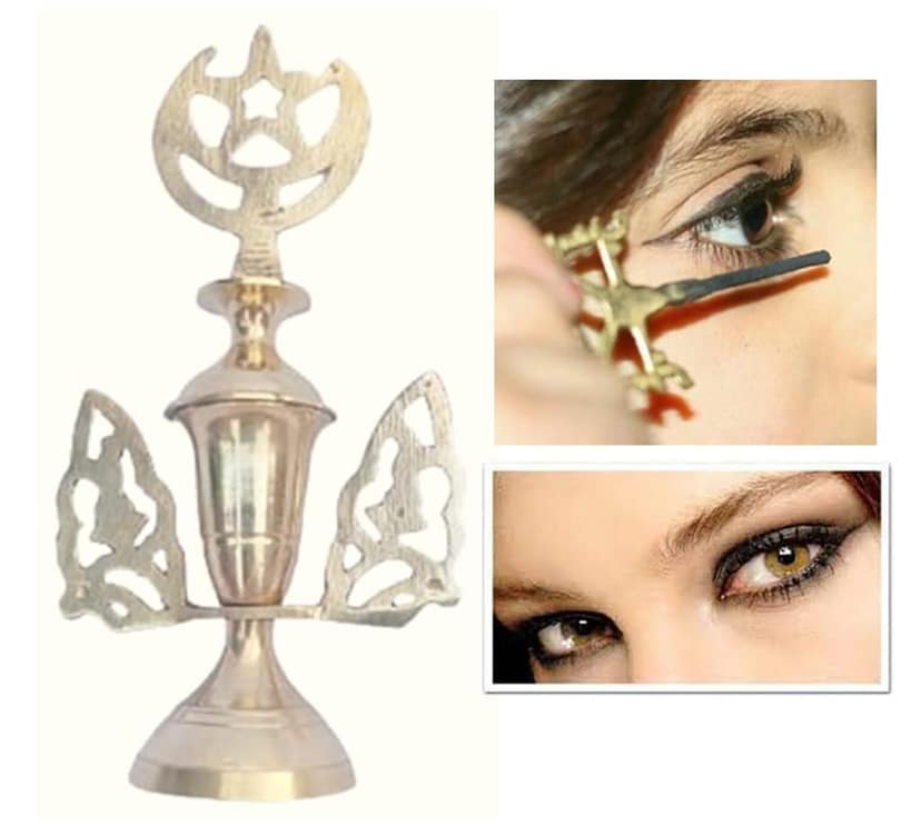 Mii Art brass surmedani with surma use in eye's muckap view 3