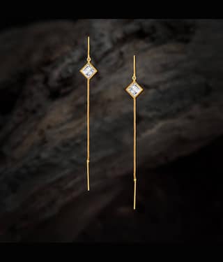 LUV FASHION Golden Threader Earrings ( Pack of 1 )