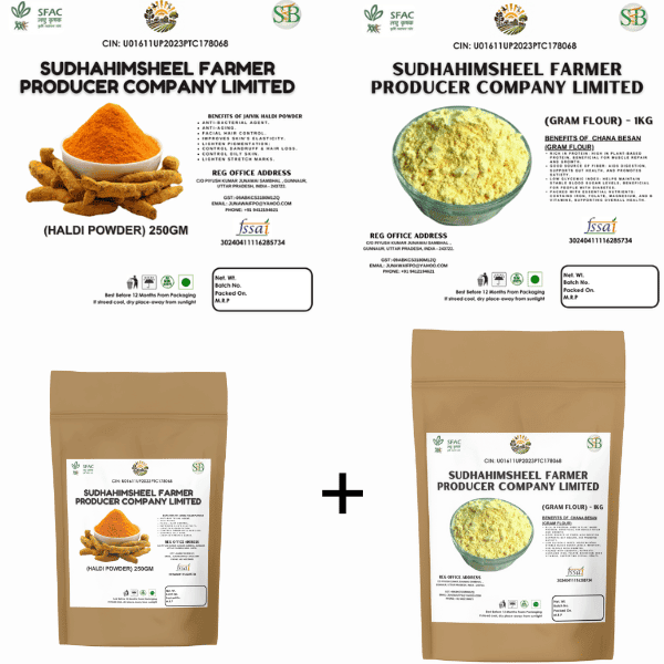 Haldi or Besan Combo Pack (Haldi Powder 250gm + Gram Flour 1kg) view 4
