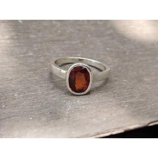JAIPUR GEMSTONE-gomed/hessonite adjustable silver plated rings for men and women