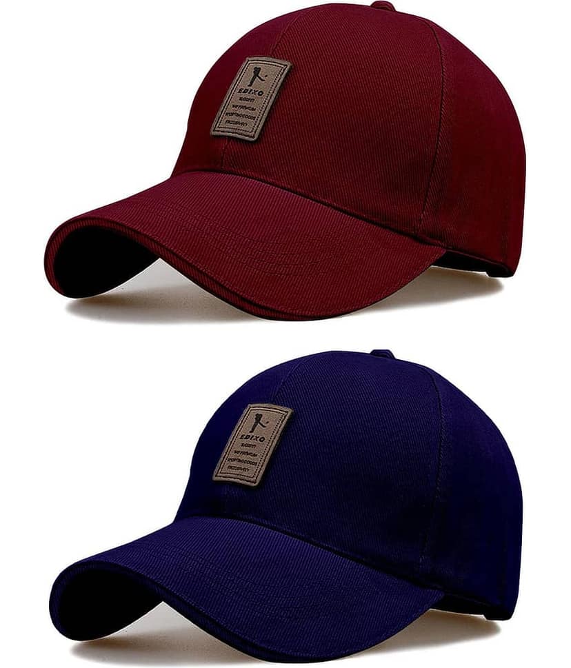 Bolax Pack of 2 Cotton Men's Cap ( Maroon )