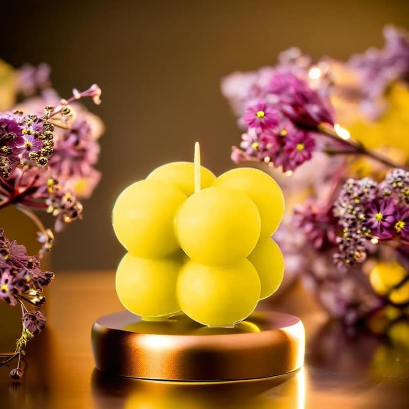 SS Enterprise Organic Soy Wax Bubble Candle for Home Decor | Scented Aromatic Fragrance Candles | Smoke-Free Pillar Candle