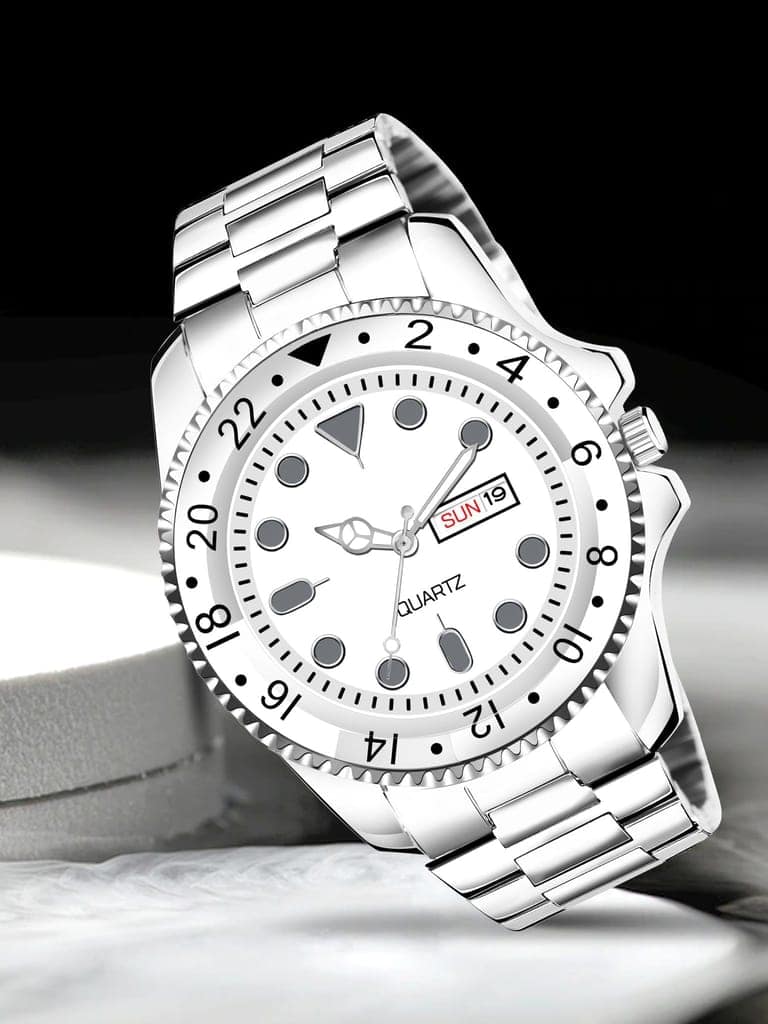 Silver Day-Date Function Casual Analog Watch for Men LR131 view 2