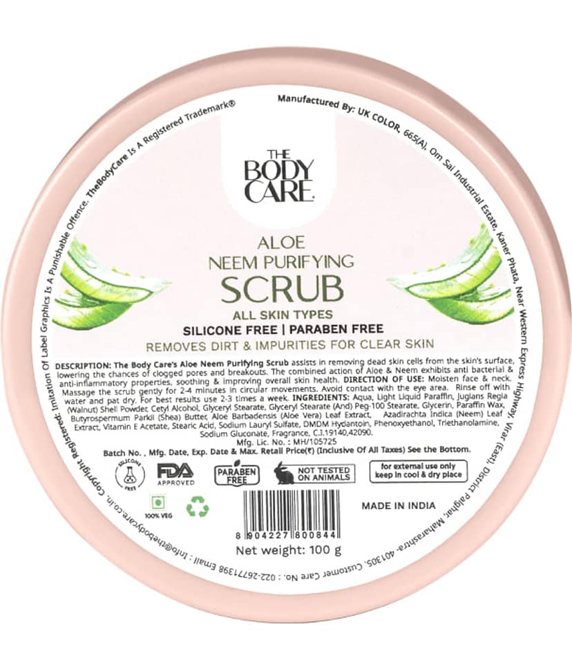 The Body Care Dark Spot Removal Aloe Neem Purifying Facial Scrub ( 100g)
