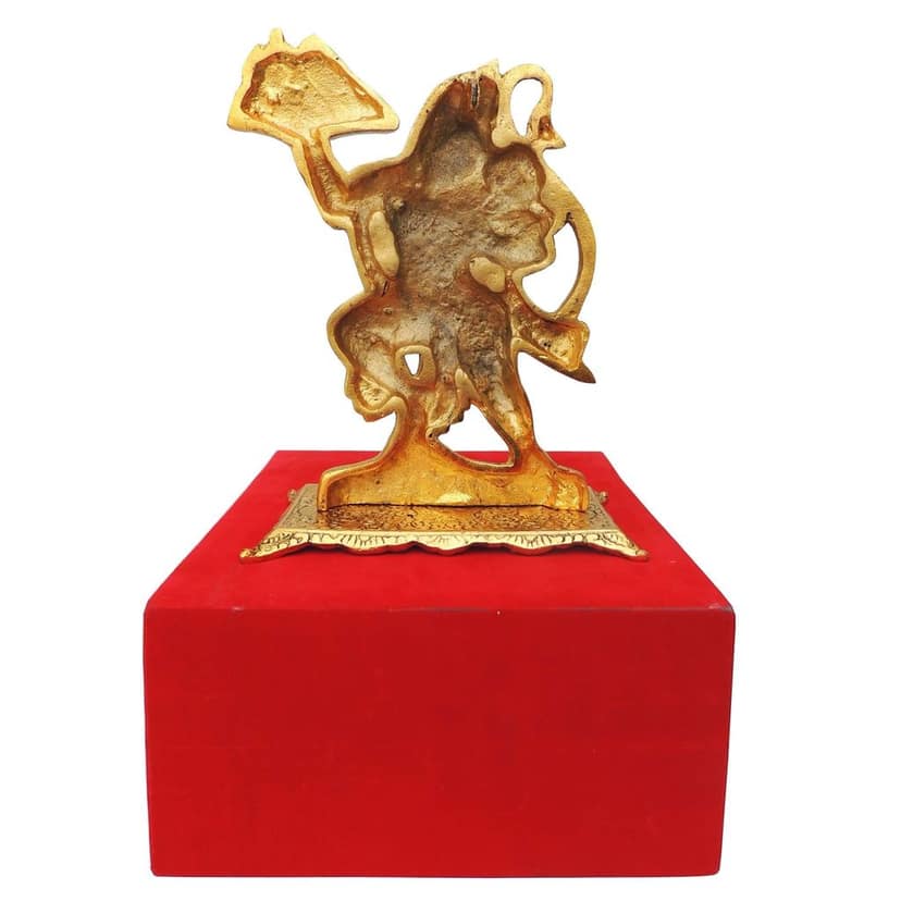 Aluminium Hanuman Ji Idol Statue for Strength & Protection Home Decor, Height : 10.8 Inch (ASMAS362 G) view 3