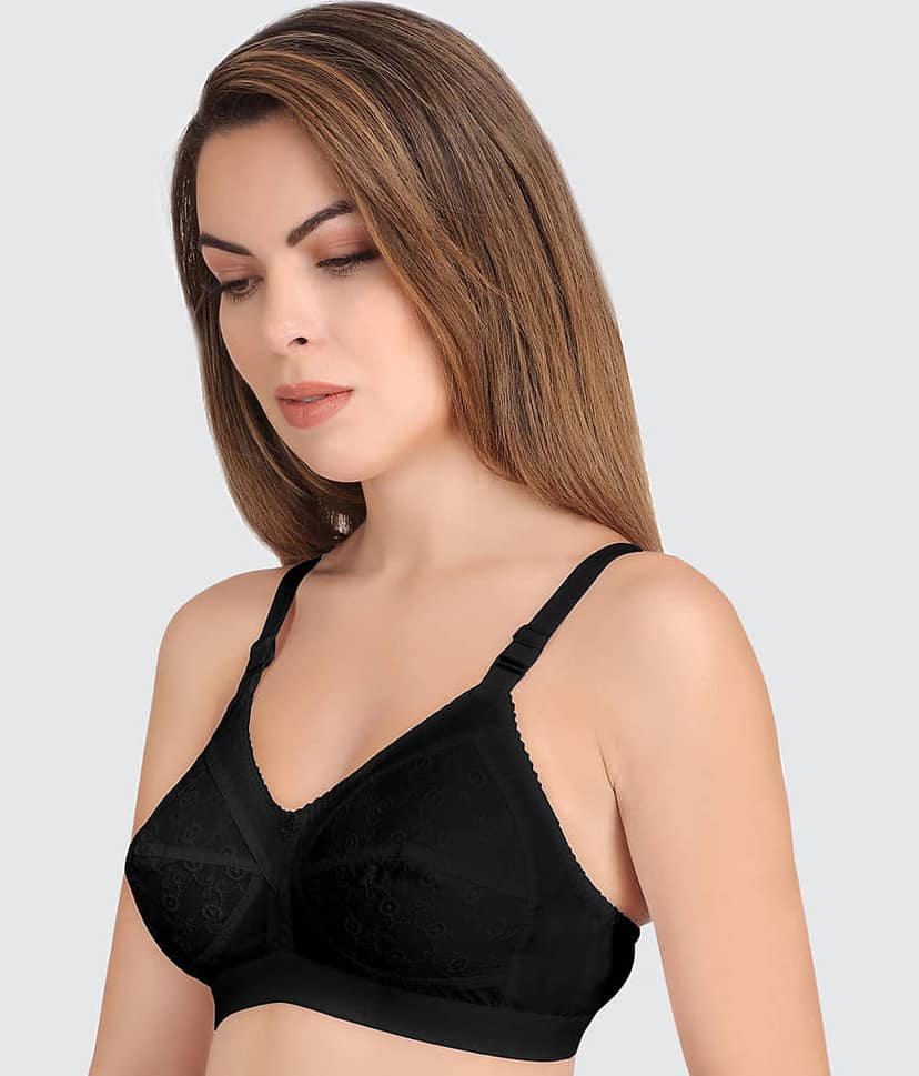 Eve's Beauty Cotton Blend Non Padded Women's Everyday Bra ( Black ) view 2