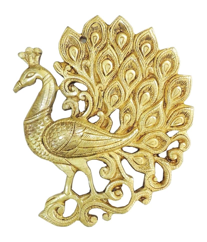 Brass Peacock Wall Statue | Peacock Wall Hanging | Brass Bird Wall Art for Home Decor, Height : 5 Inch (BSMAS1954 B) view 2
