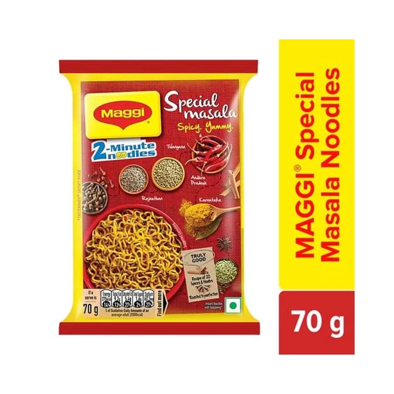 Nestle Maggi 2-Minute Noodles Special Masala Spicy Yummy.70G view 2