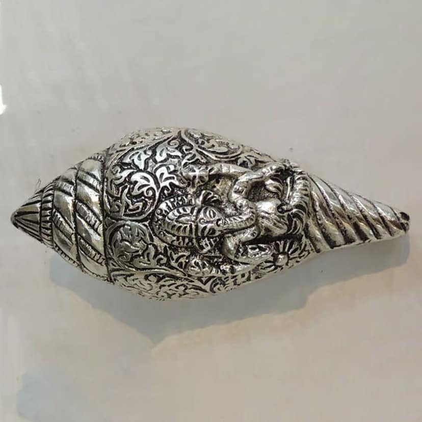 Aluminium Showpiece Shank Ganesh, Height : 2 Inch (ASMAS507 S) view 2