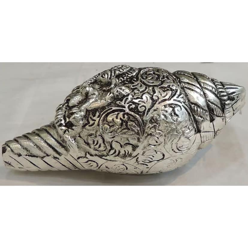 Aluminium Showpiece Shank Ganesh, Height : 2 Inch (ASMAS507 S) view 3