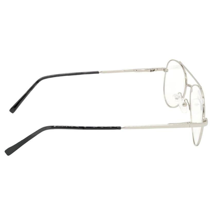 Hrinkar Trending Eyeglasses: Silver Pilot Optical Spectacle Frame For Men & Women |HFRM-SLVR-19008 view 3