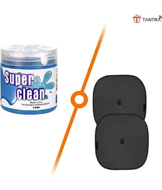 TANTRA Car Accessories Combo Kit with Car Sunshade- 2pcs and Car Cleaning Gel