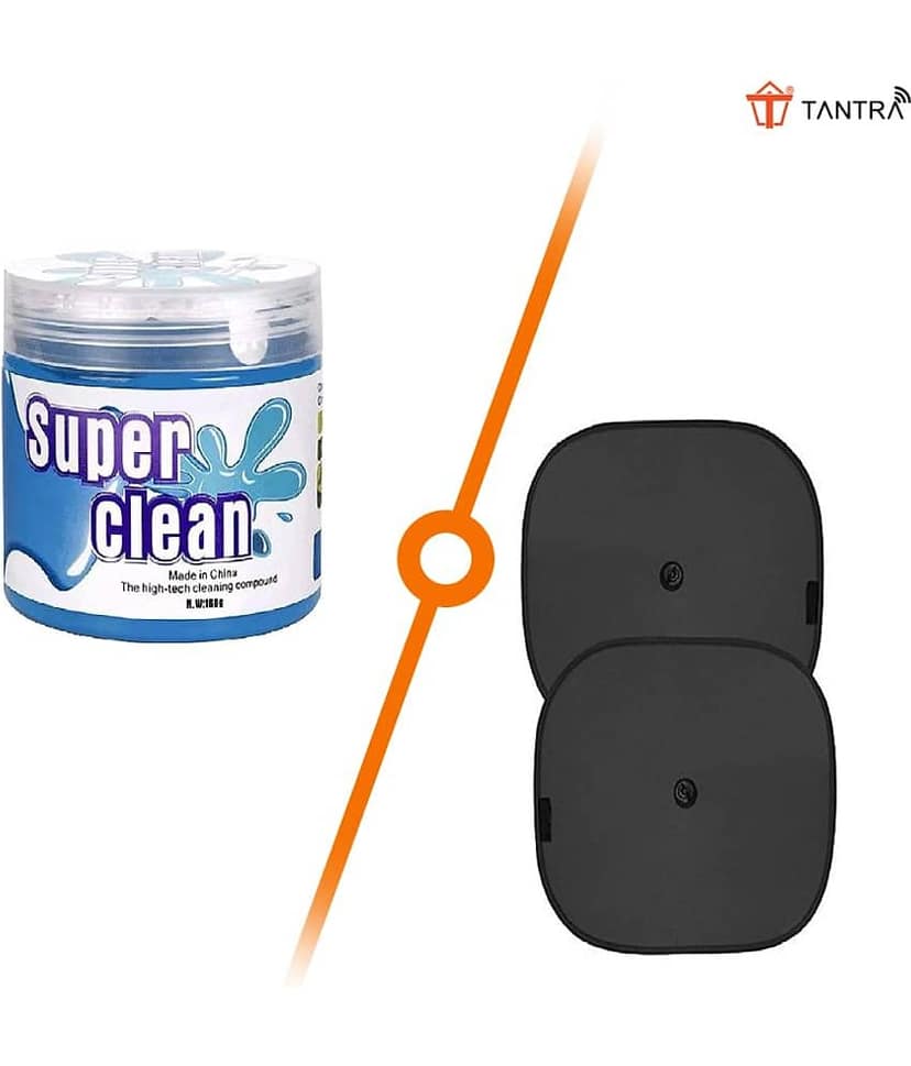 TANTRA Car Accessories Combo Kit with Car Sunshade- 2pcs and Car Cleaning Gel