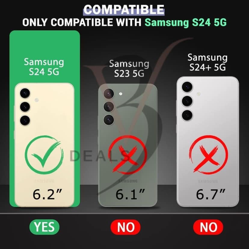 V3Deals Hybrid Back Cover Case for Samsung Galaxy S24 5G | Ma gsa fe Compatible | N52 Magnetic Ring | Anti-Yellow Hard Transparent Back | Shockproof | PC & TPU (Transparent, S24 (Magnetic)) view 2