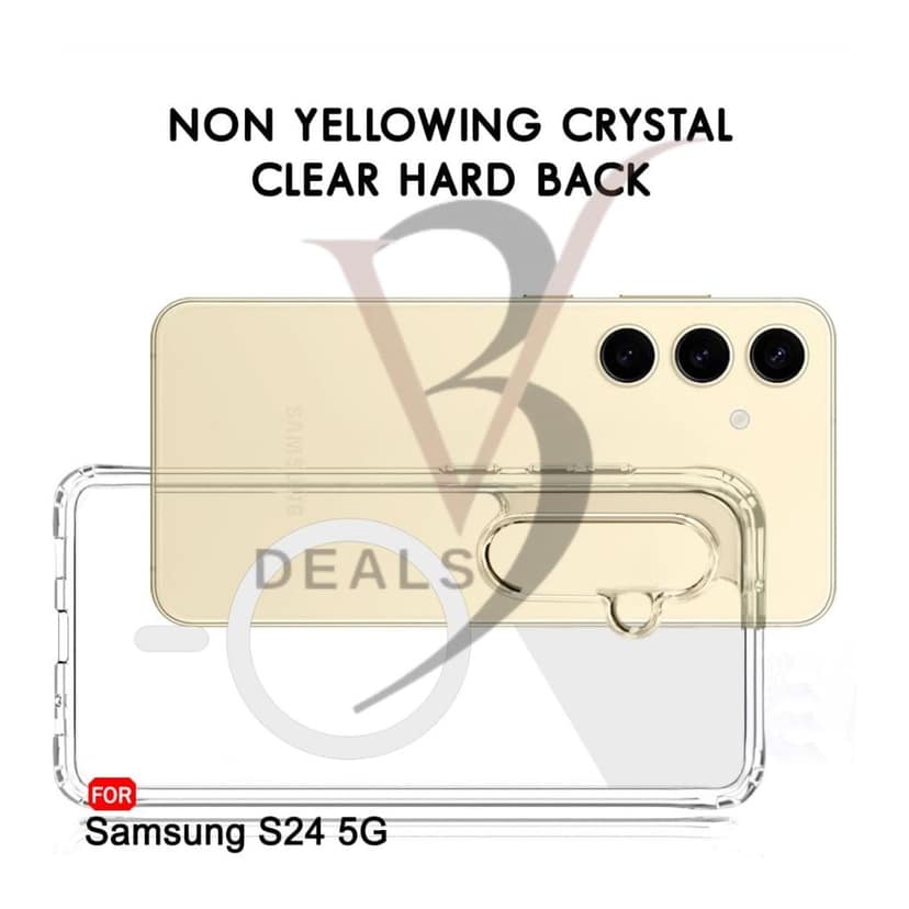 V3Deals Hybrid Back Cover Case for Samsung Galaxy S24 5G | Ma gsa fe Compatible | N52 Magnetic Ring | Anti-Yellow Hard Transparent Back | Shockproof | PC & TPU (Transparent, S24 (Magnetic)) view 7
