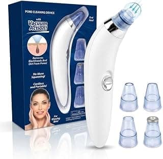 Zarini Blackhead Remover Vacuum Pore Cleaner, 4-in-1 Facial Pore Cleaning Device with Interchangeable Suction Heads, Deep Pore Cleaner for Nose & Face, Portable At-Home Skincare Tool