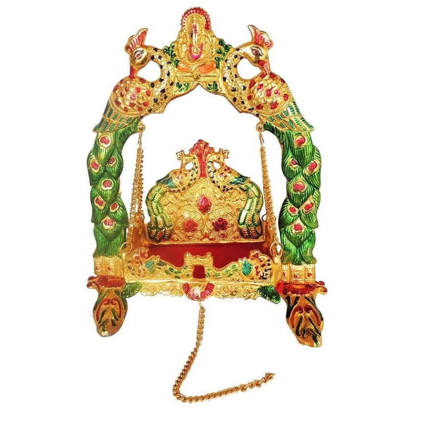 Aluminium Showpiece Ganesh Jhula Statue (ASMAS454 M) view 3