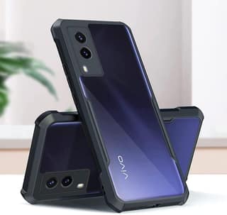 PLUGTECH Slim Shockproof Case | Matte Black Soft | Drop Protection | Precise Cutouts | Premium Mobile Cover for Vivo V21E
