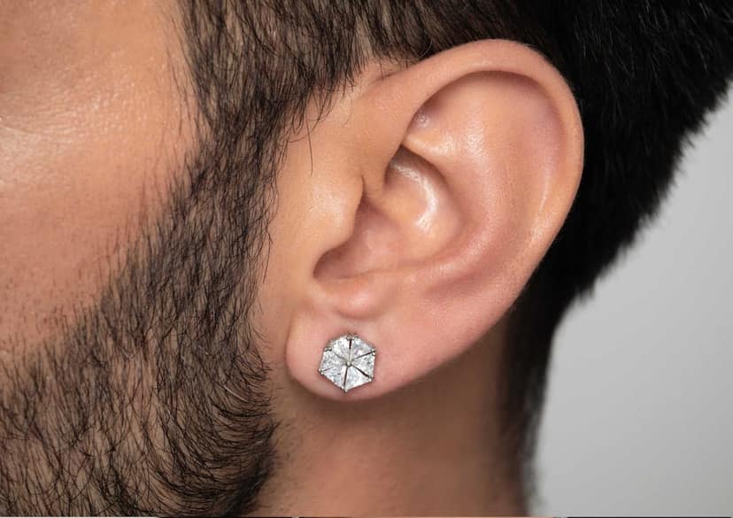 Triad Hexagon Men's Stud (1 Pc Only) view 3