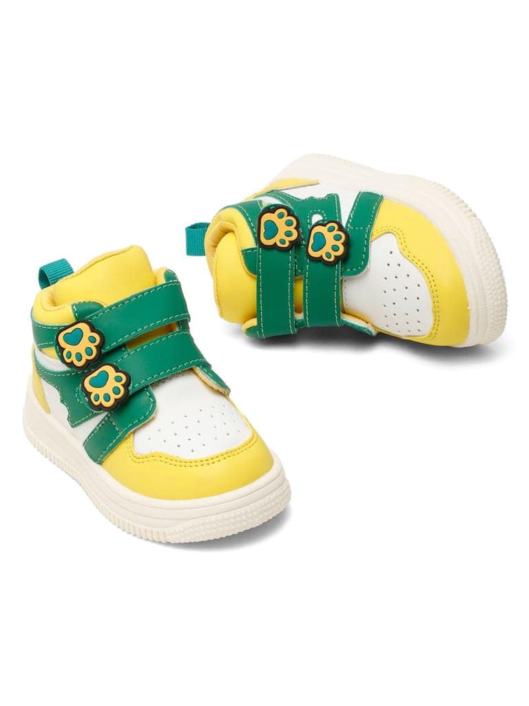 Colorpop Toddlers' High Ankle Sneakers - Yellow & Green (Unisex) view 7