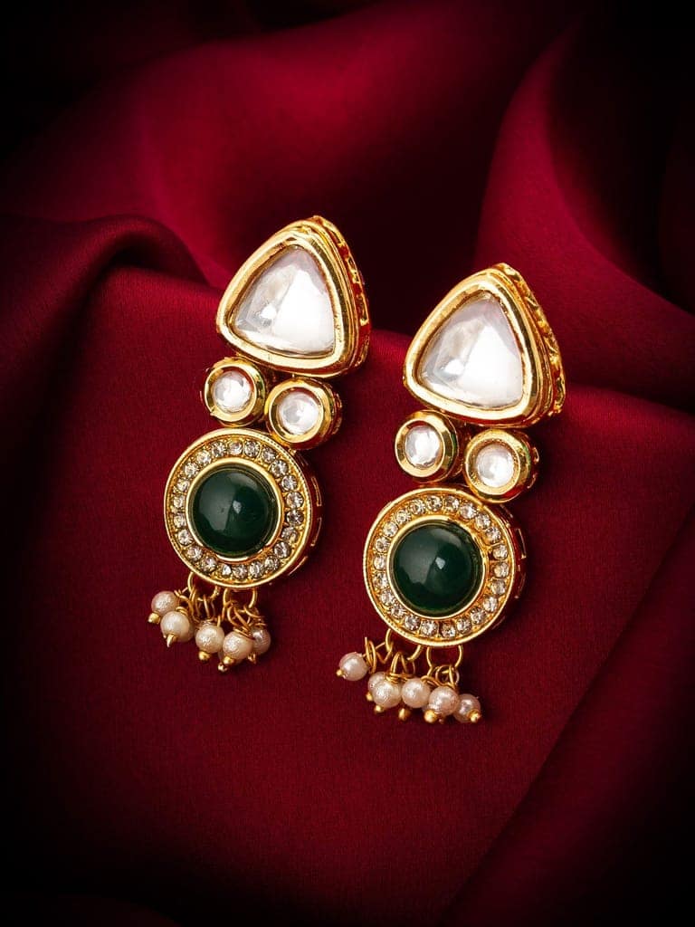 Morison Golden Gemstone Earrings Colorful Radiance
