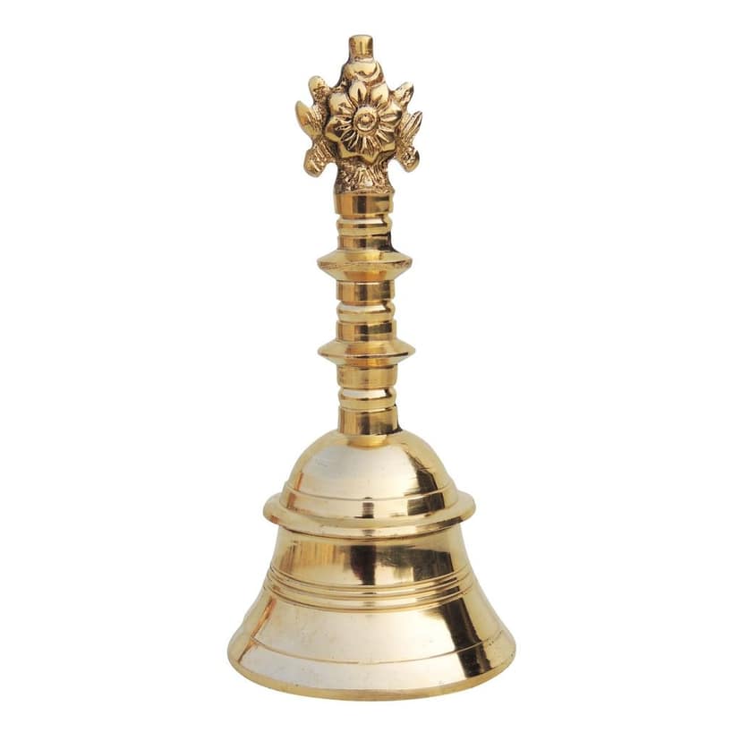 Brass Pooja Hand Bell, Shank Chakra Ghanti, Height : 6.5 Inch (FMAS682 D) view 2