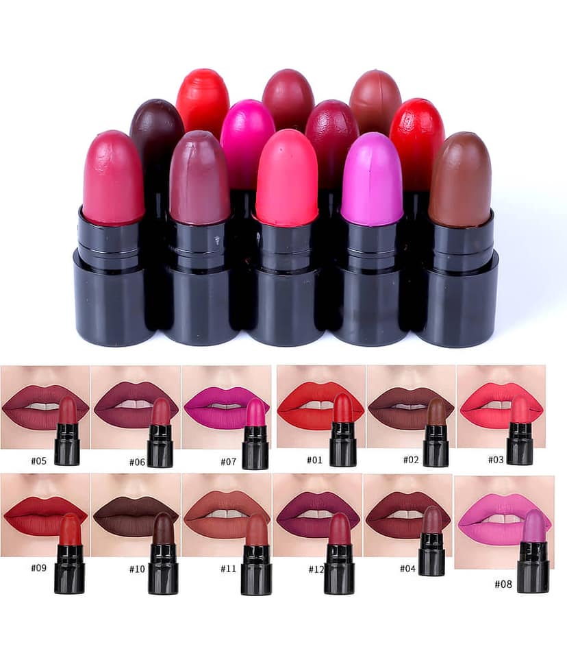 Pinner Minis Pout Party Matte Lipstick Highly Pigmented Mini Lipsticks (Set of 12 )