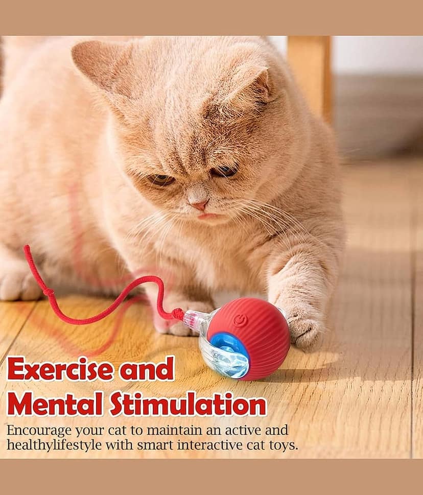 KRAMOX Pet Ball Automatic Toy - Cat/Dog Dancing Toy for Indoor Smart Silicone Rolling Ball with Tail, Obstacle Avoidance and Motion Activated,Kitten Toys for Bored Indoor view 10