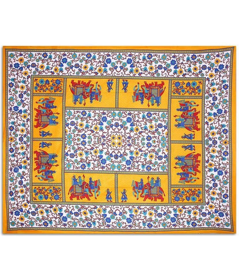 Bombay Spreads Cotton King Bedsheet ( Yellow ) view 2
