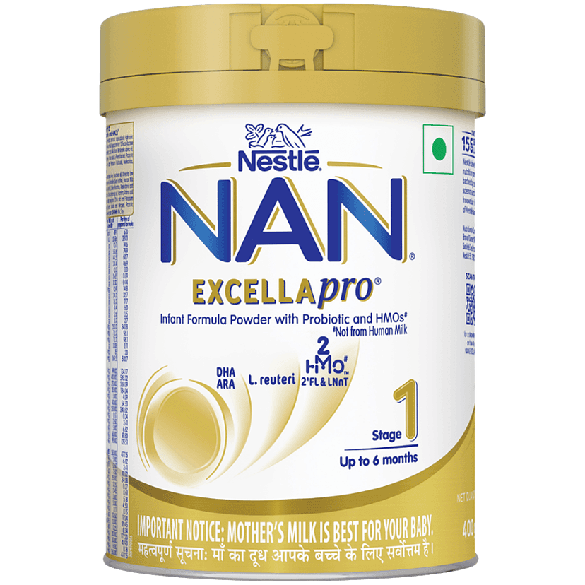 Nestle Nan Excellapro Infant Formula Powder With Probiotic & Hmos - For Upto 6 Months, Stage 1, 400 G Tin Pack